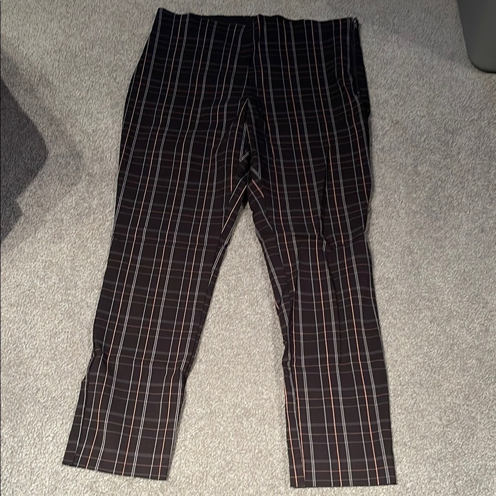 a new day Black and White Dress Pants with Plaid Pattern